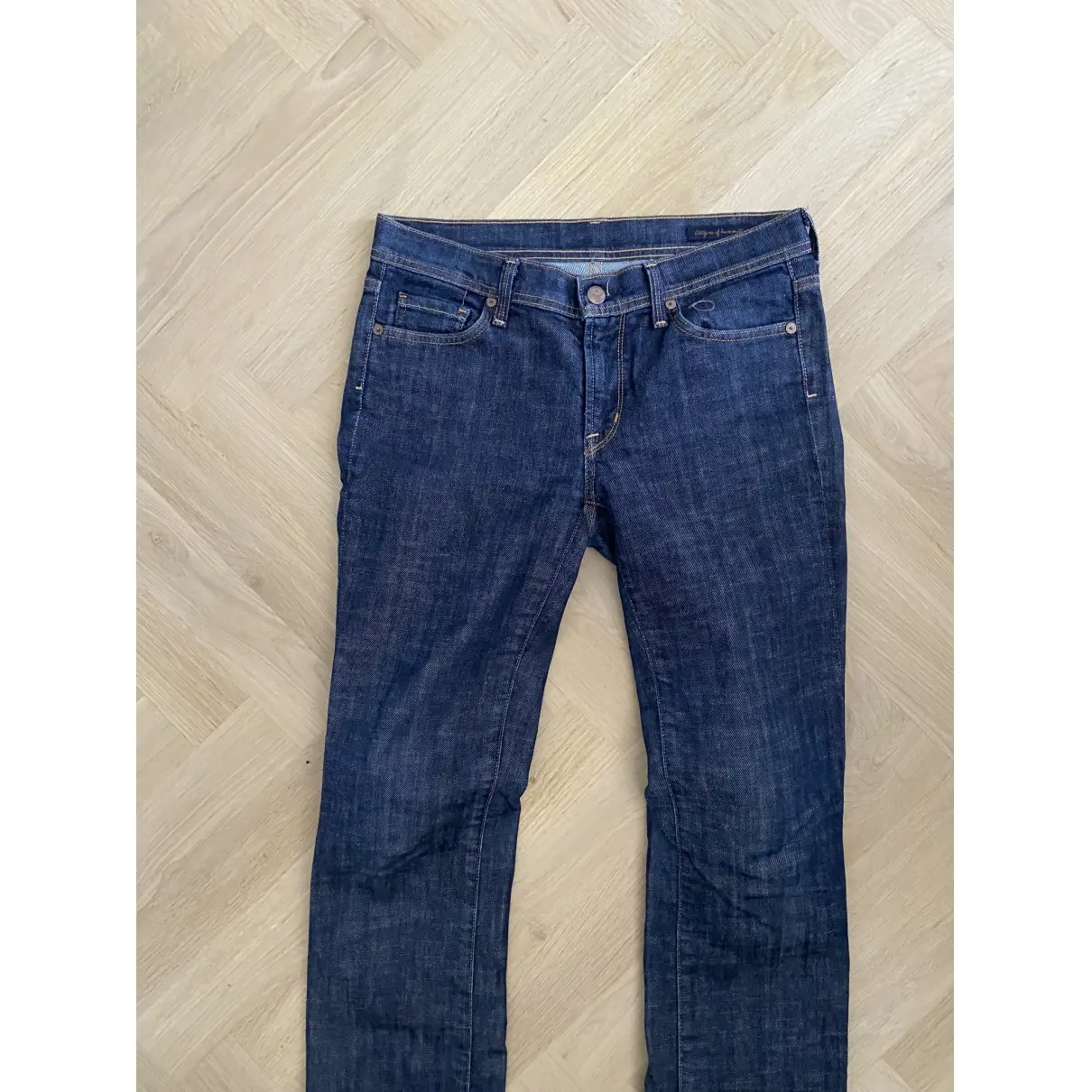 Buy 7 For All Mankind Blue Cotton Jeans online