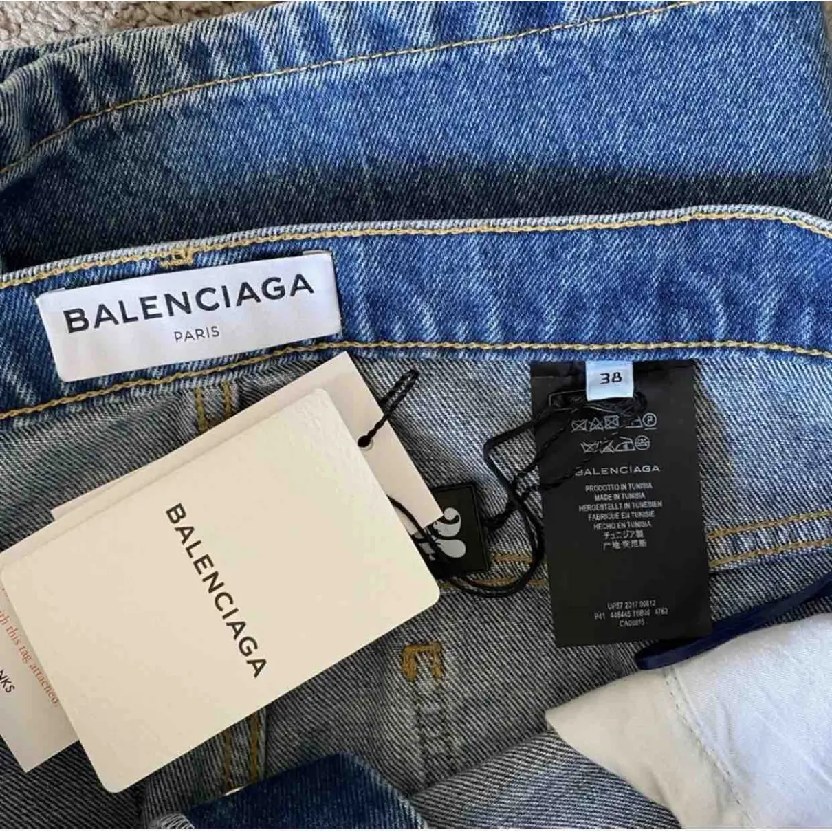 Buy Balenciaga Blue Cotton Jeans online