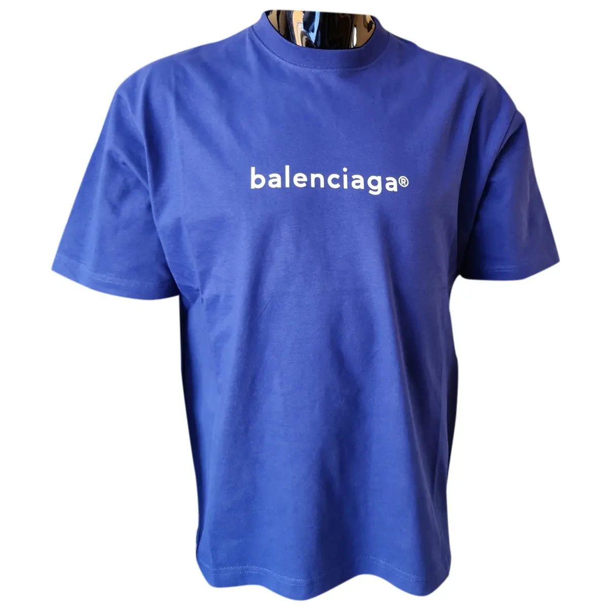 Blue Cotton T-shirt Balenciaga
