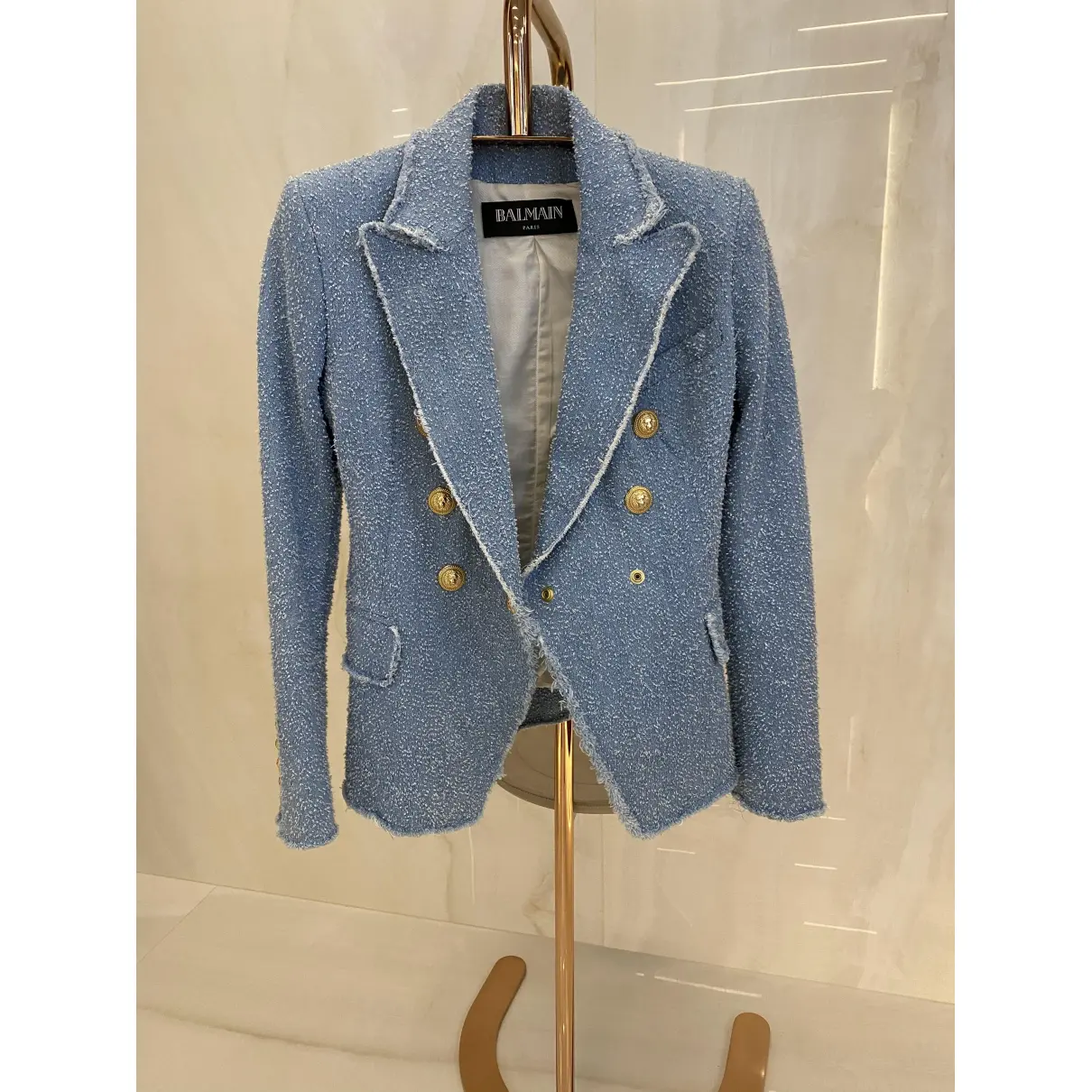 Blue Cotton Jacket Balmain
