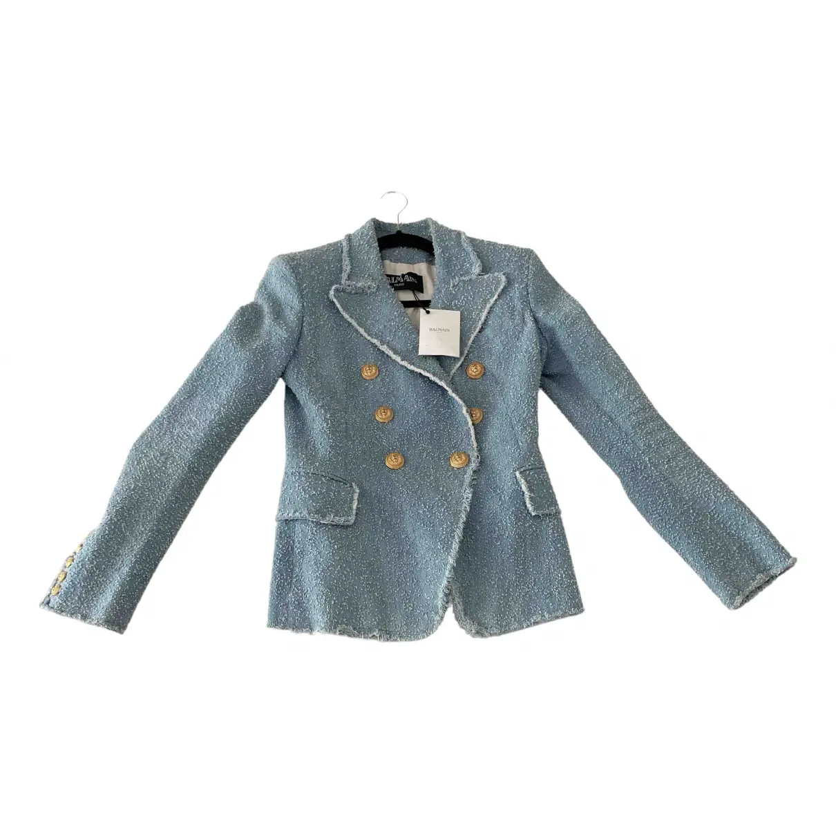 Blue Cotton Jacket Balmain