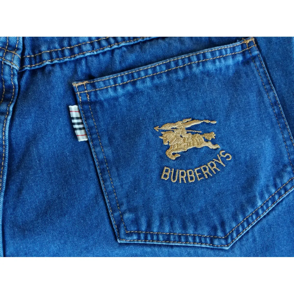 Blue Cotton Jeans Burberry - Vintage