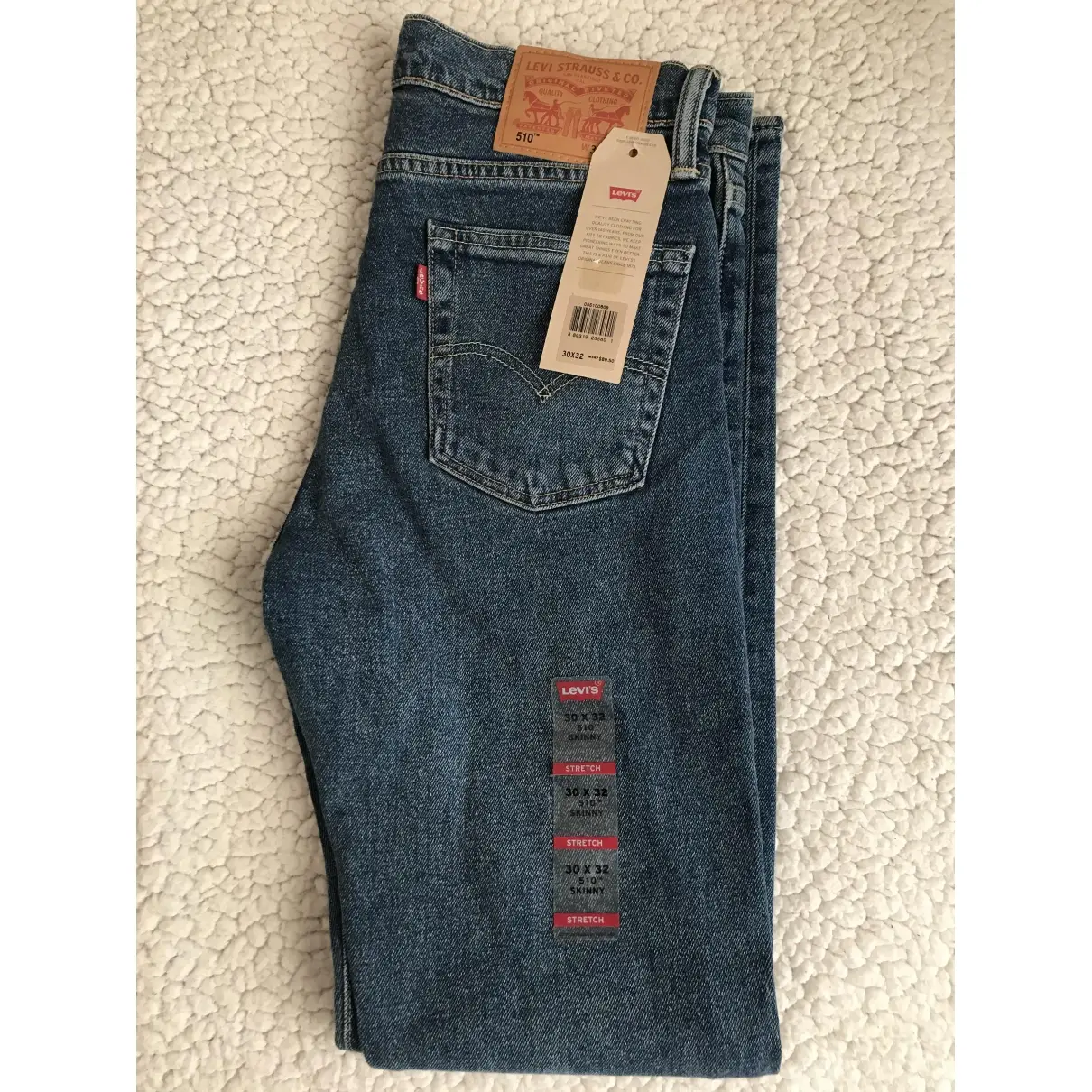 Buy Levi's Blue Cotton - elasthane Jeans 510 online