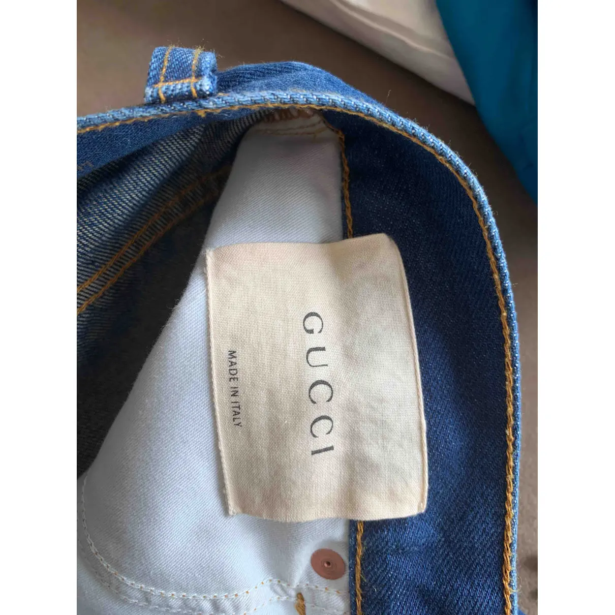 Blue Cotton Jeans Gucci