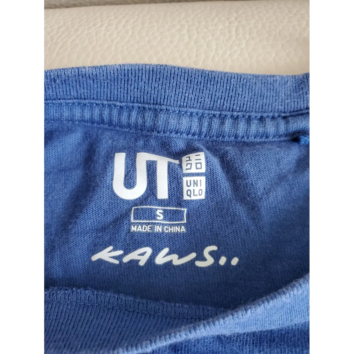 Buy Kaws x Uniqlo Blue Cotton T-shirt online