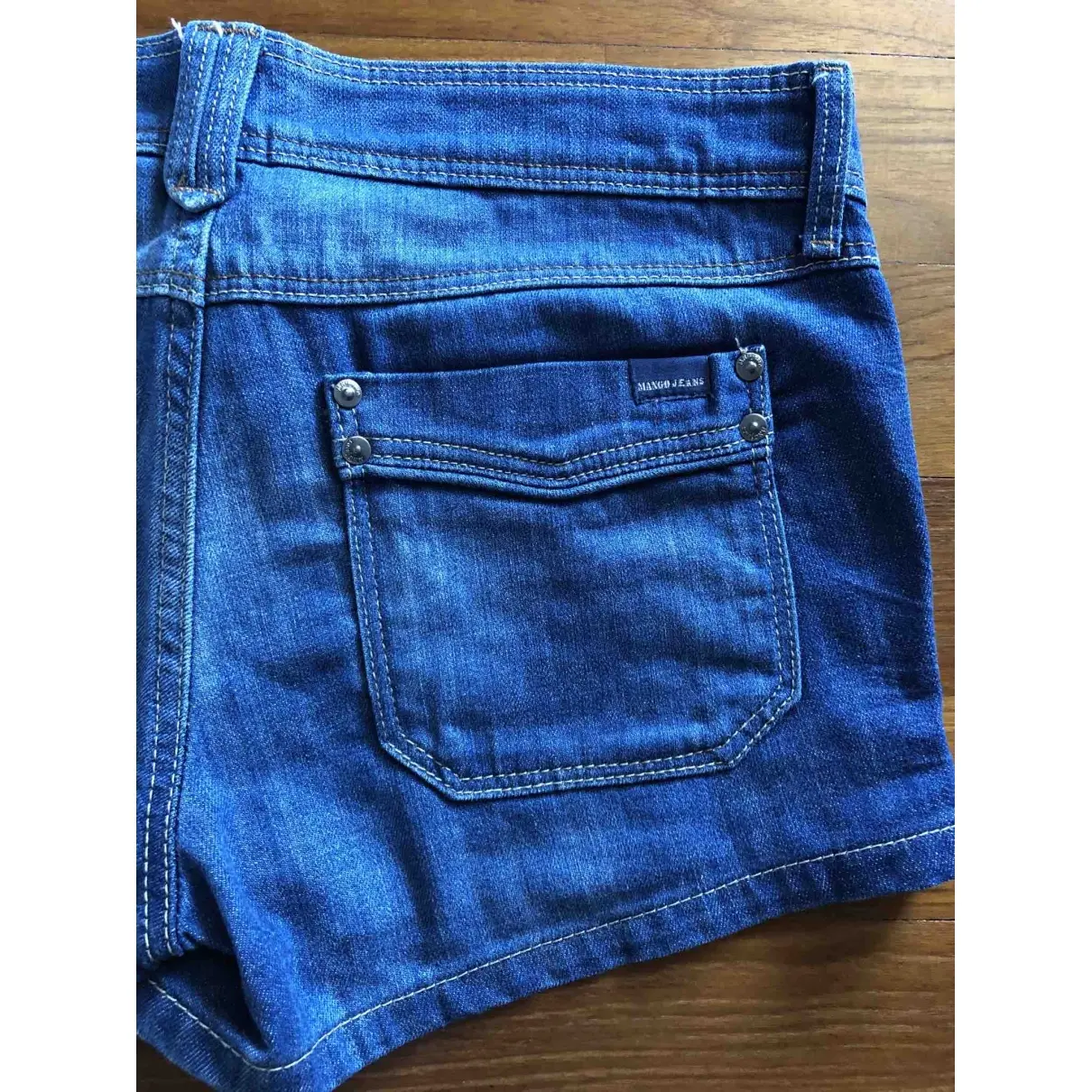 Blue Cotton Shorts Mango