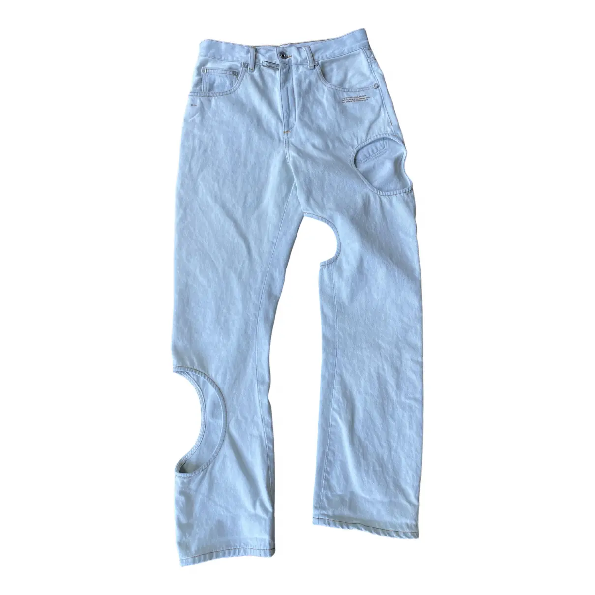 Blue Cotton Jeans Off-White