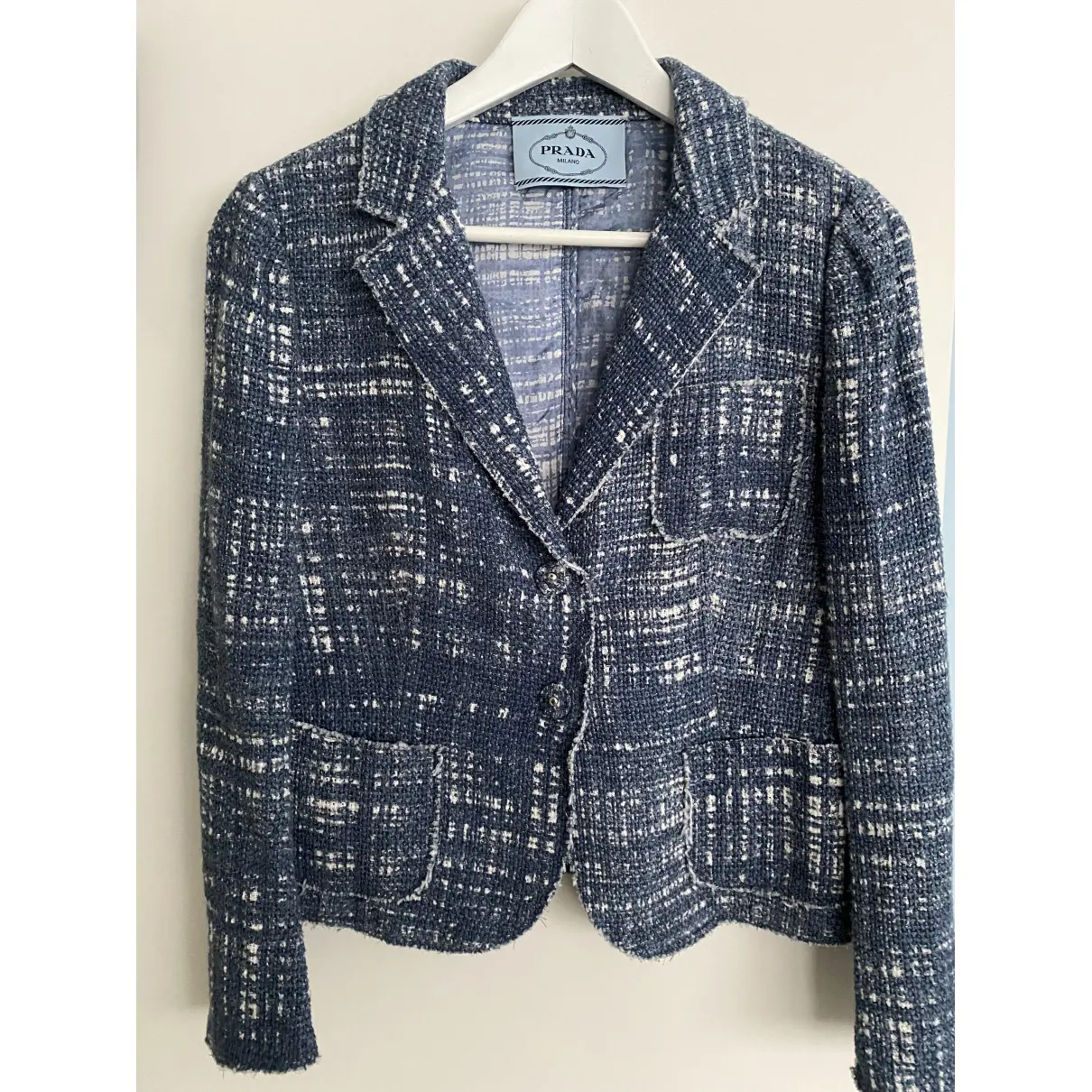 Buy Prada Blue Cotton Jacket online