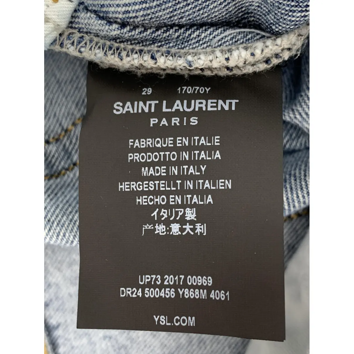 Blue Cotton Jeans Saint Laurent