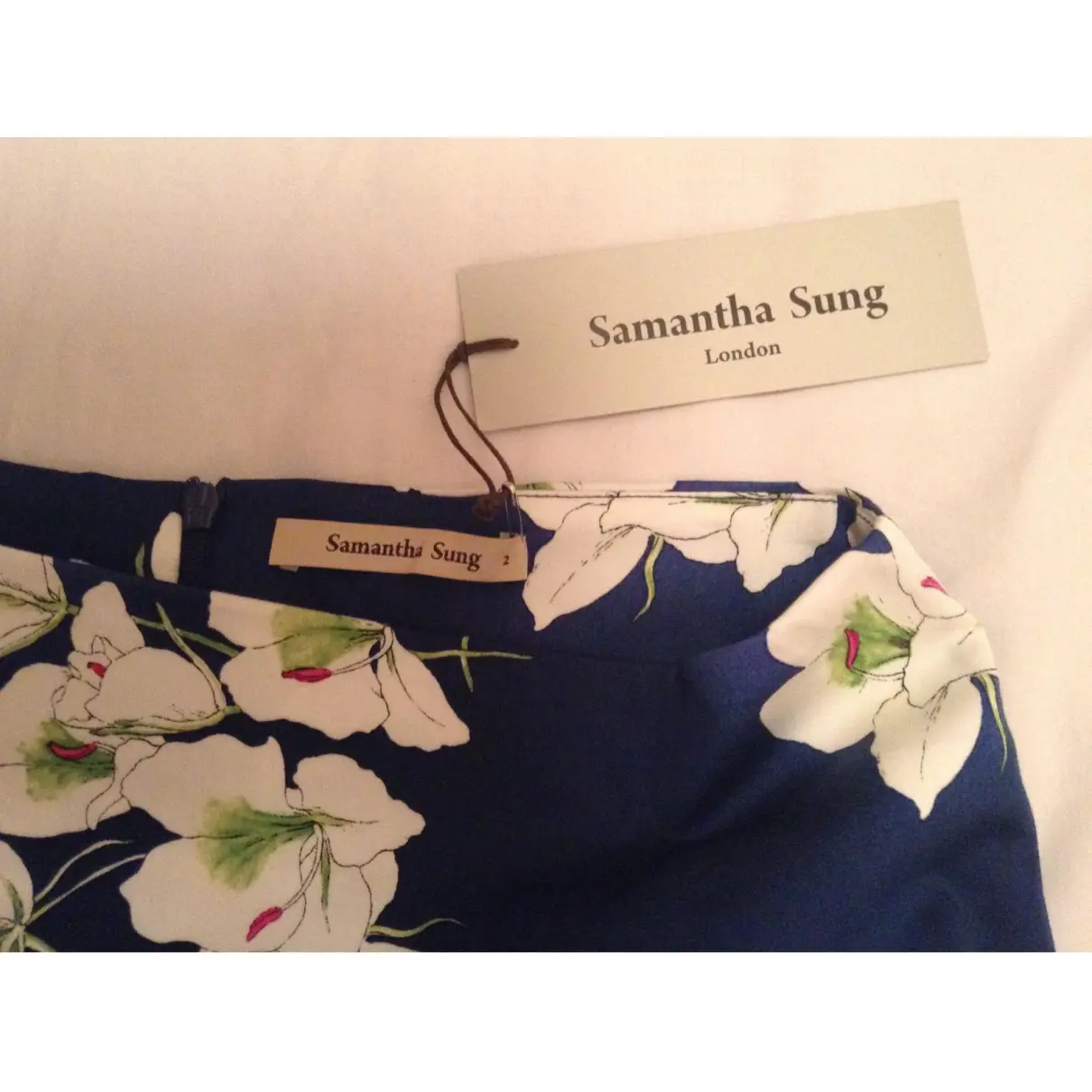 Samantha Sung Blue Cotton Skirt for sale