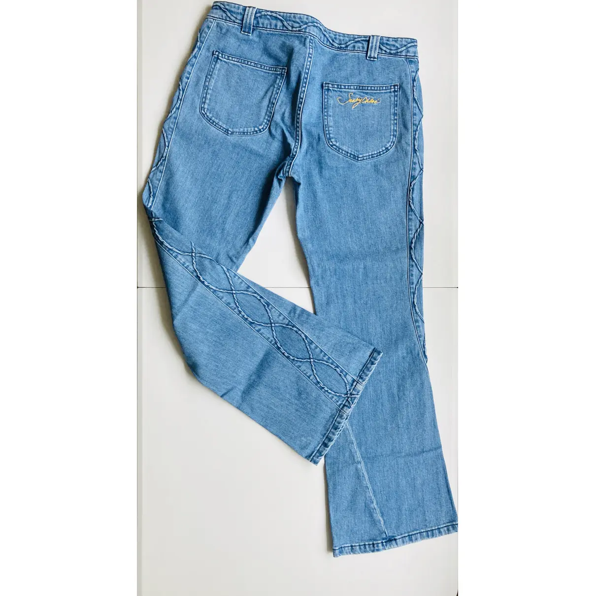Buy See by Chloé Blue Cotton Jeans online