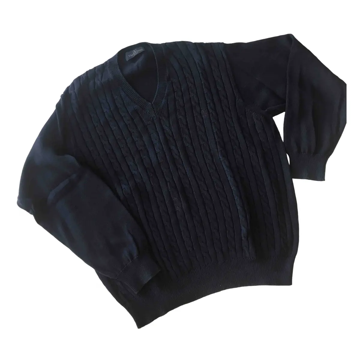 Blue Cotton Knitwear & Sweatshirt Valentino Garavani