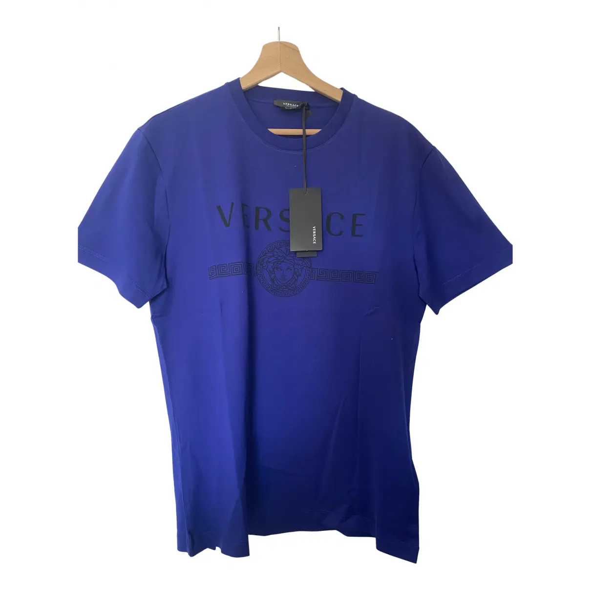 Blue Cotton T-shirt Versace
