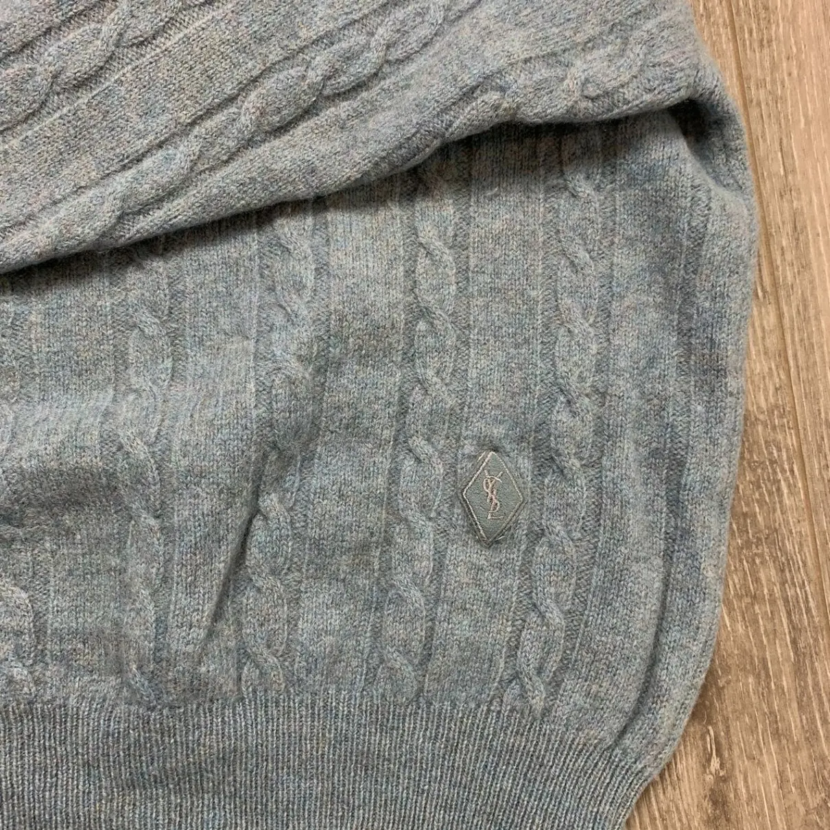 Buy Yves Saint Laurent Blue Cotton Knitwear & Sweatshirt online - Vintage