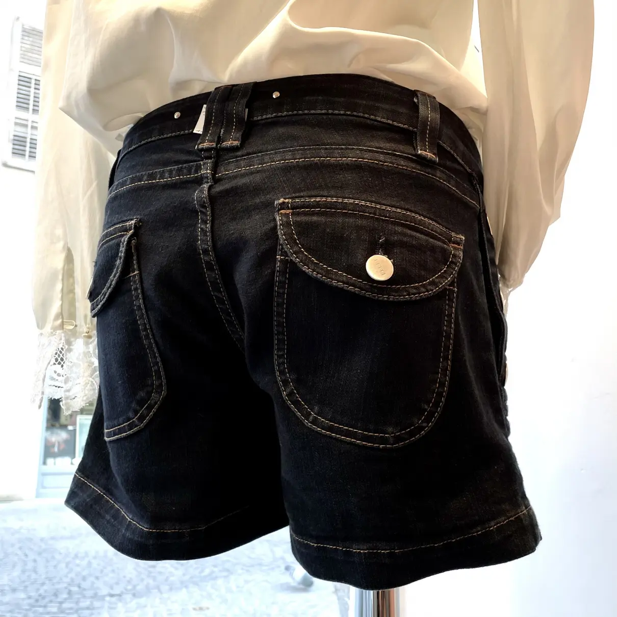 Buy Barbara Bui Blue Denim - Jeans Shorts online