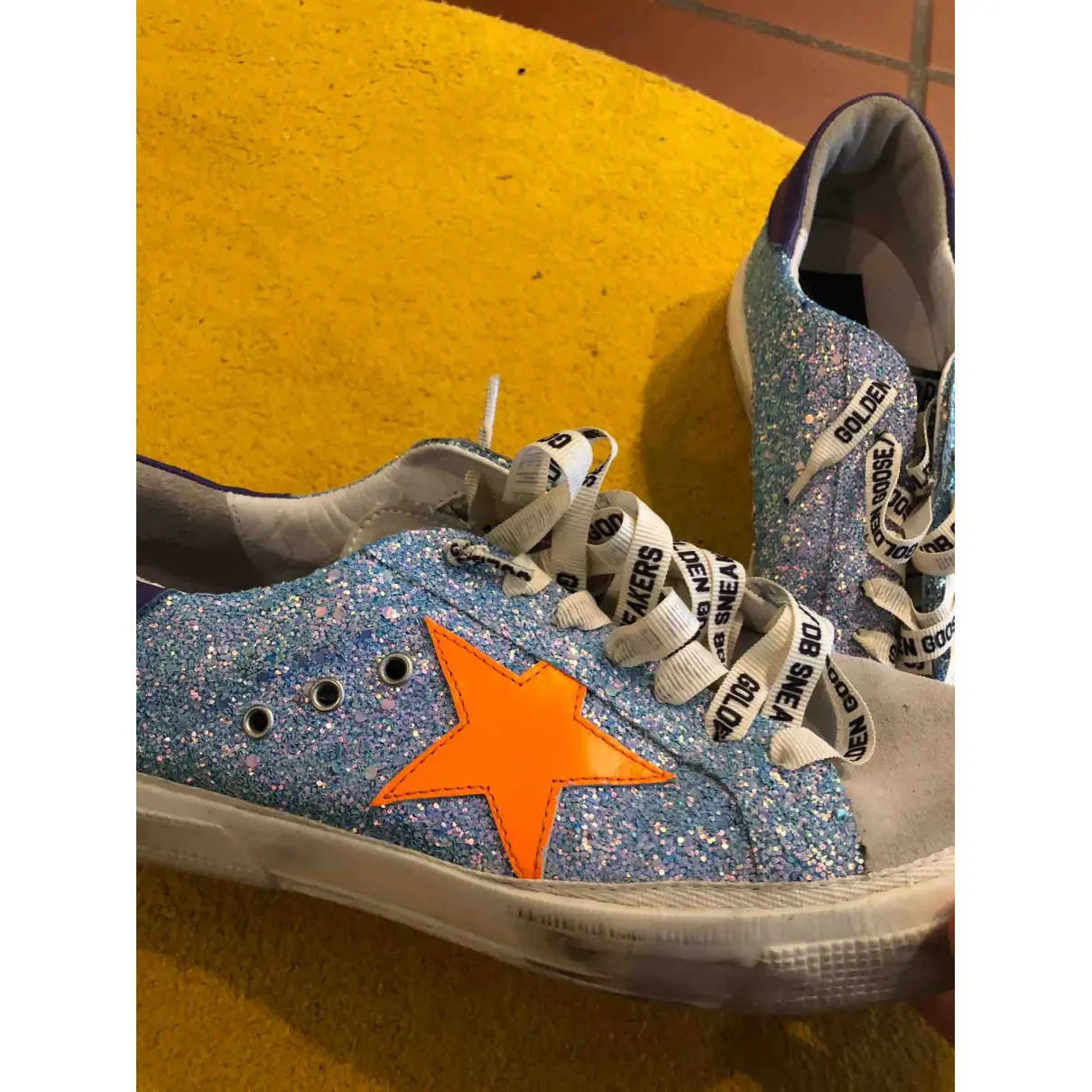 Buy Golden Goose May glitter trainers online