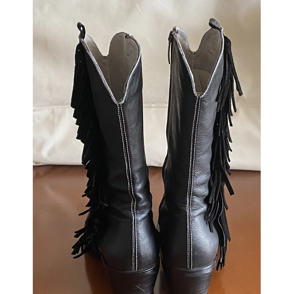 Leather cowboy boots Blumarine