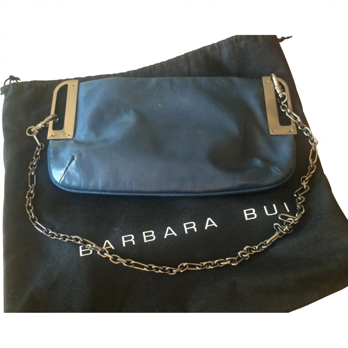 Blue Leather Clutch bag Barbara Bui