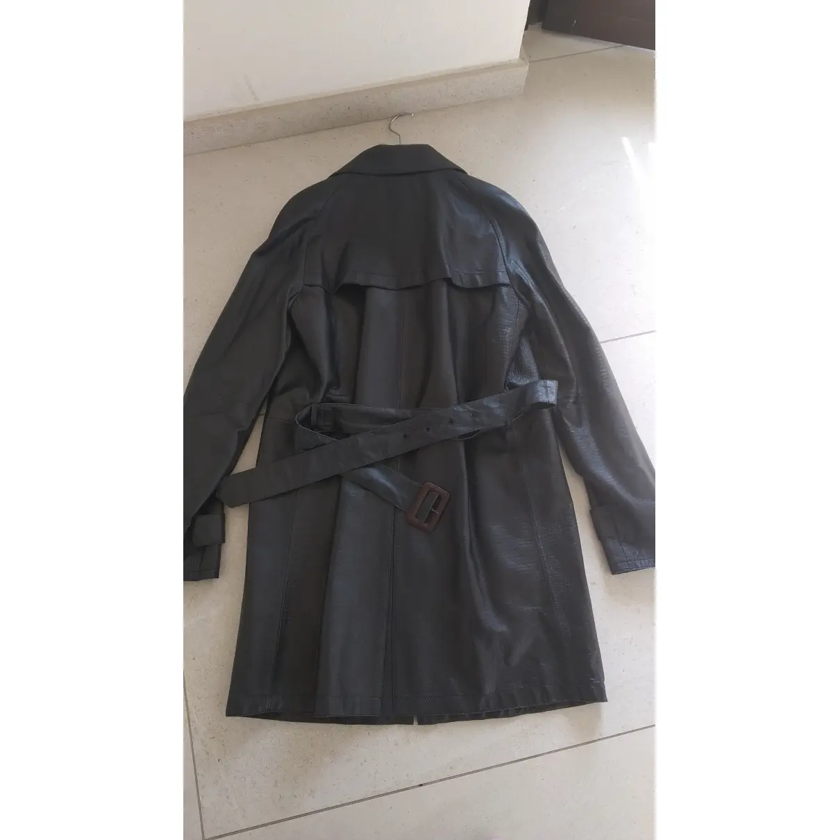 Buy Emporio Armani Leather trench coat online