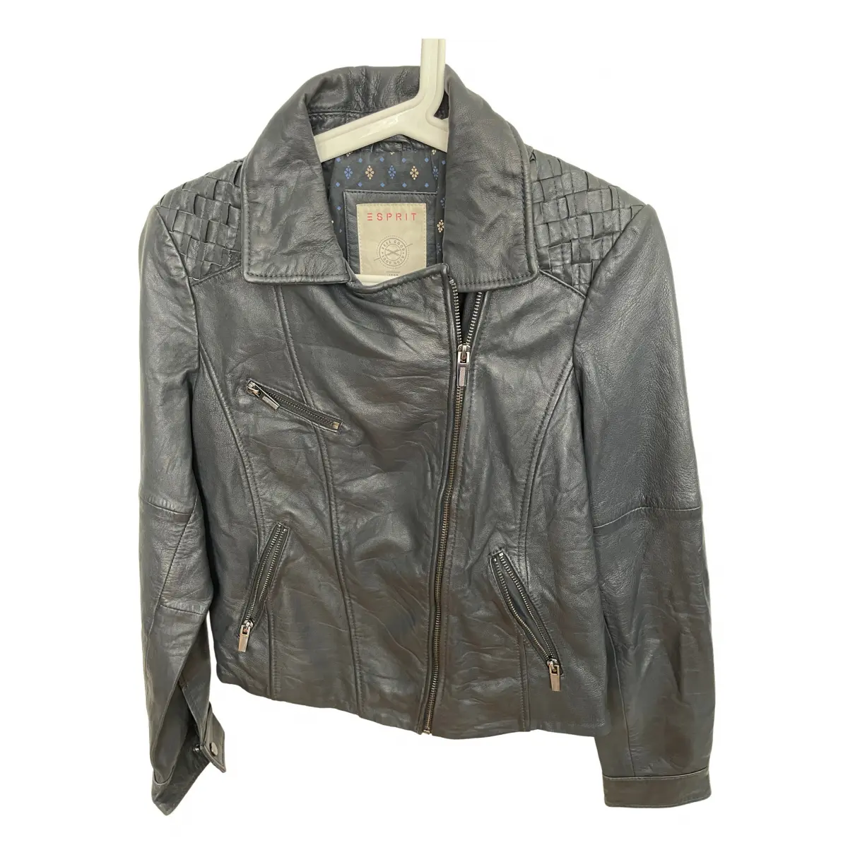 Leather biker jacket ESPRIT