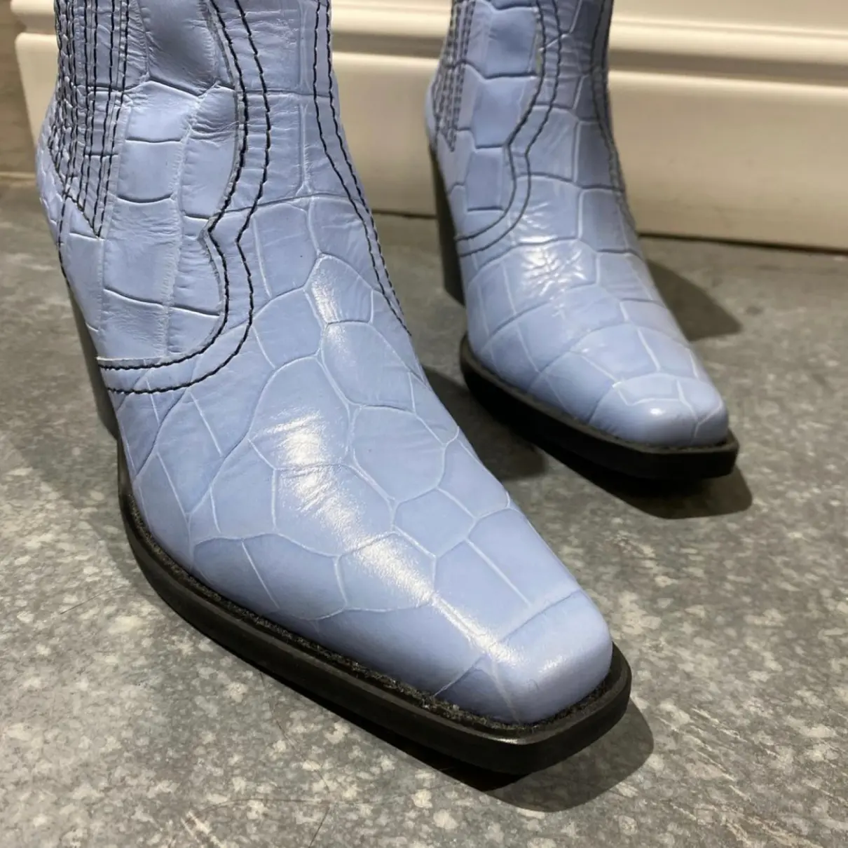 Buy Ganni Fall Winter 2019 leather ankle boots online