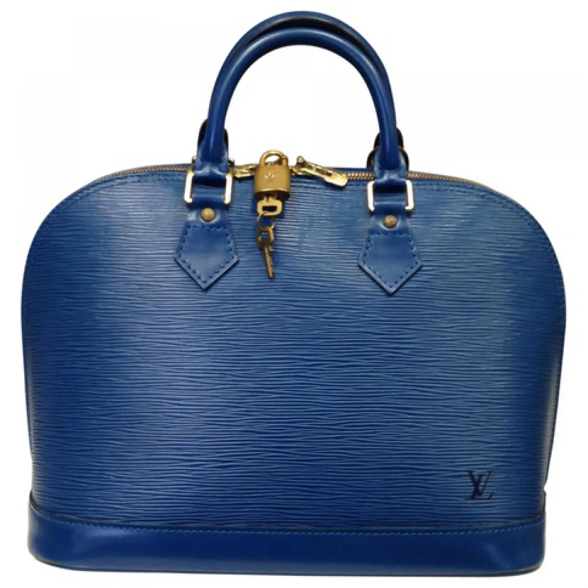 Blue Leather Handbag Alma Louis Vuitton