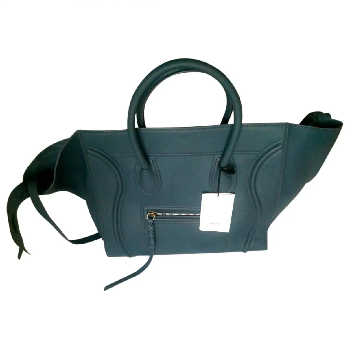 Blue Leather Handbag Cabas Celine