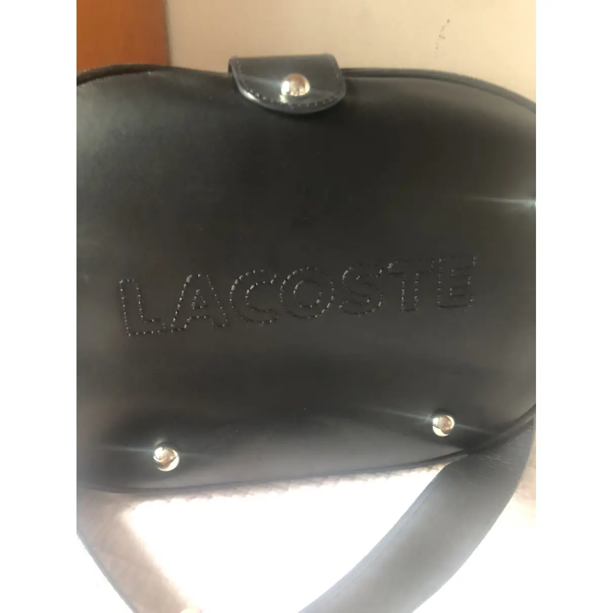 Leather handbag Lacoste