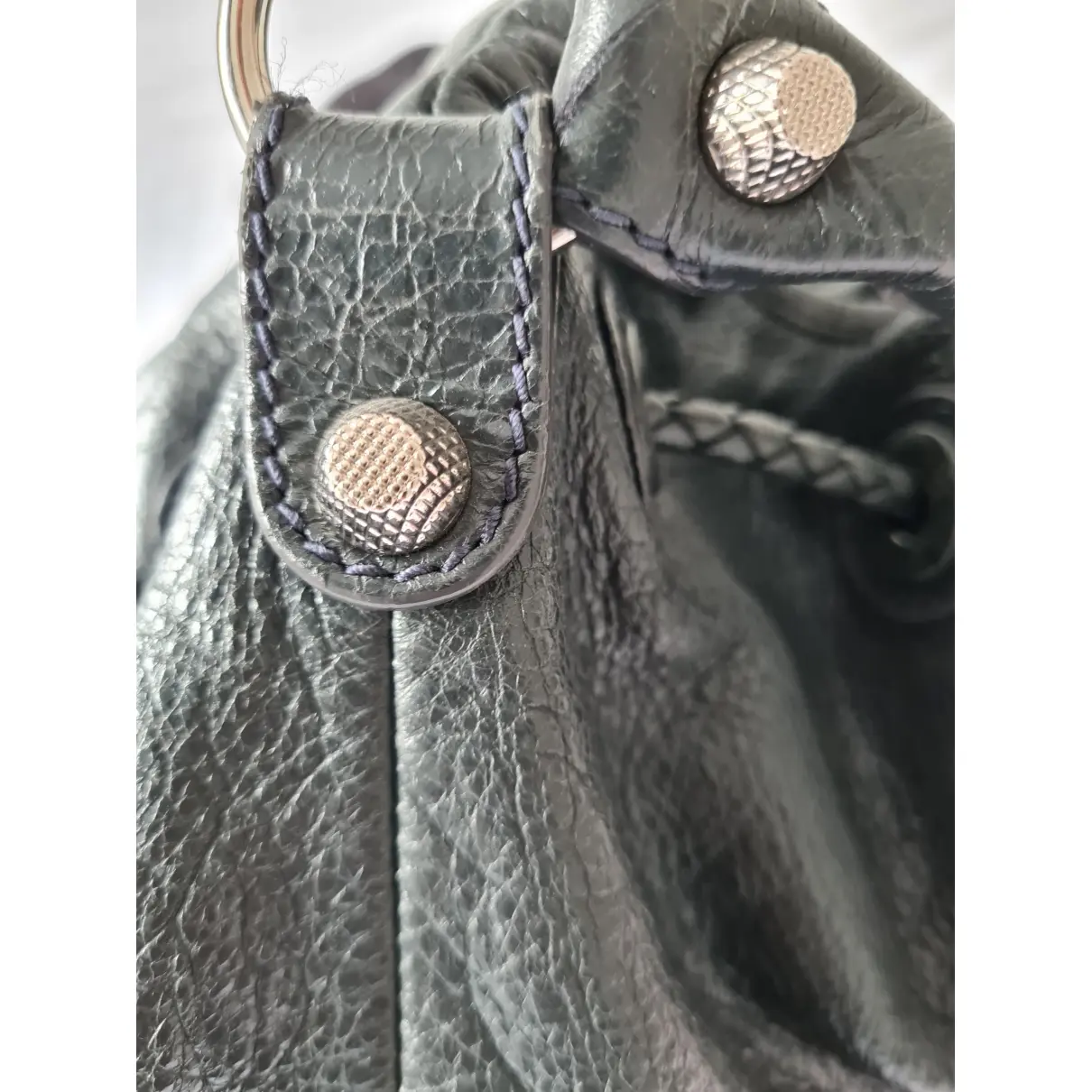 Pompon leather handbag Balenciaga