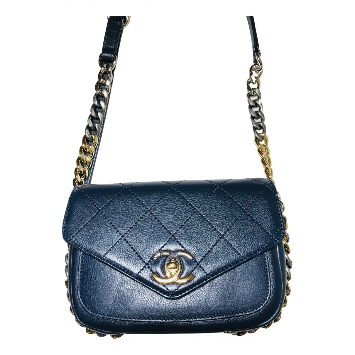 Trendy CC leather handbag