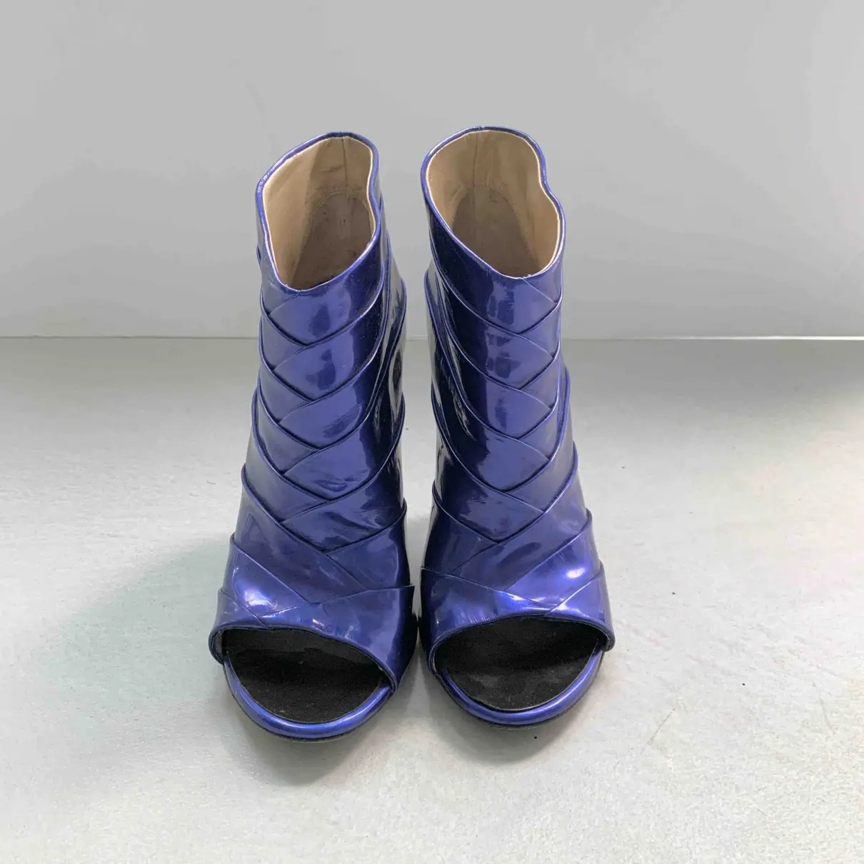 Patent leather open toe boots Giuseppe Zanotti
