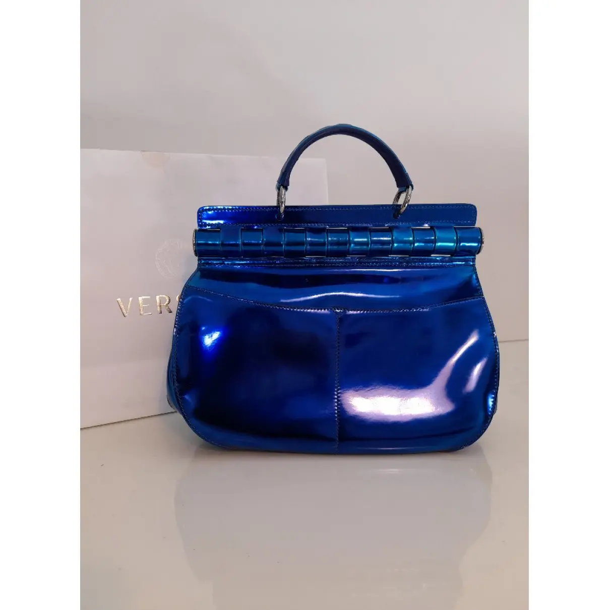 Patent leather handbag Versace
