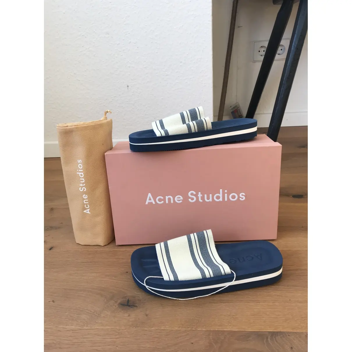 Buy Acne Studios Blue Polyester Sandals online