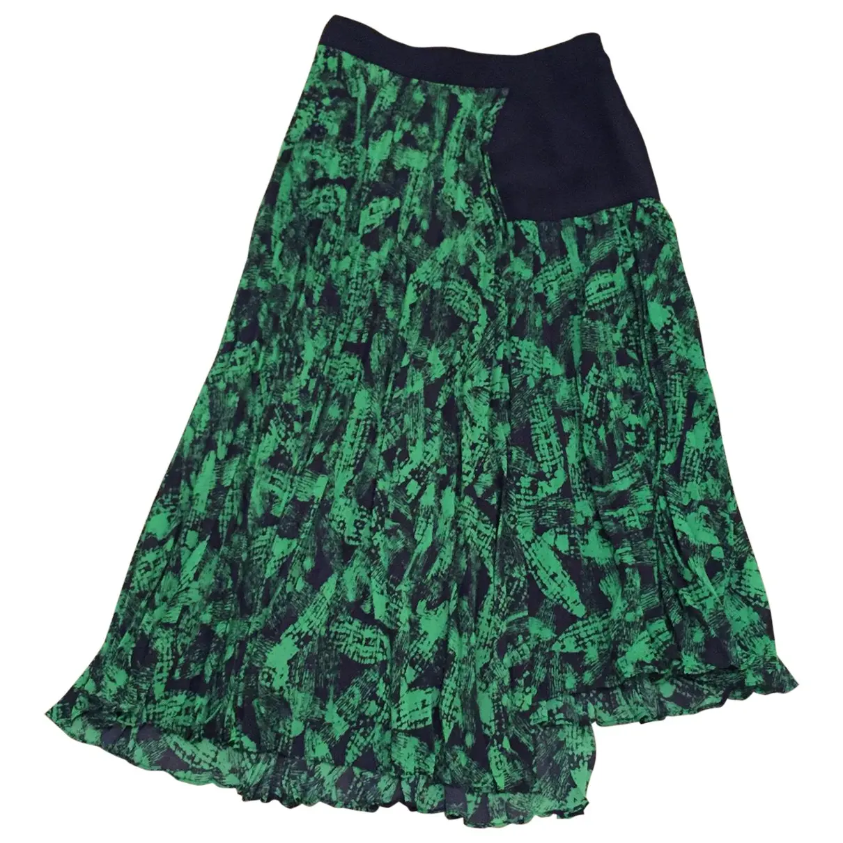 Green / navy asymmetric  skirt  Whistles
