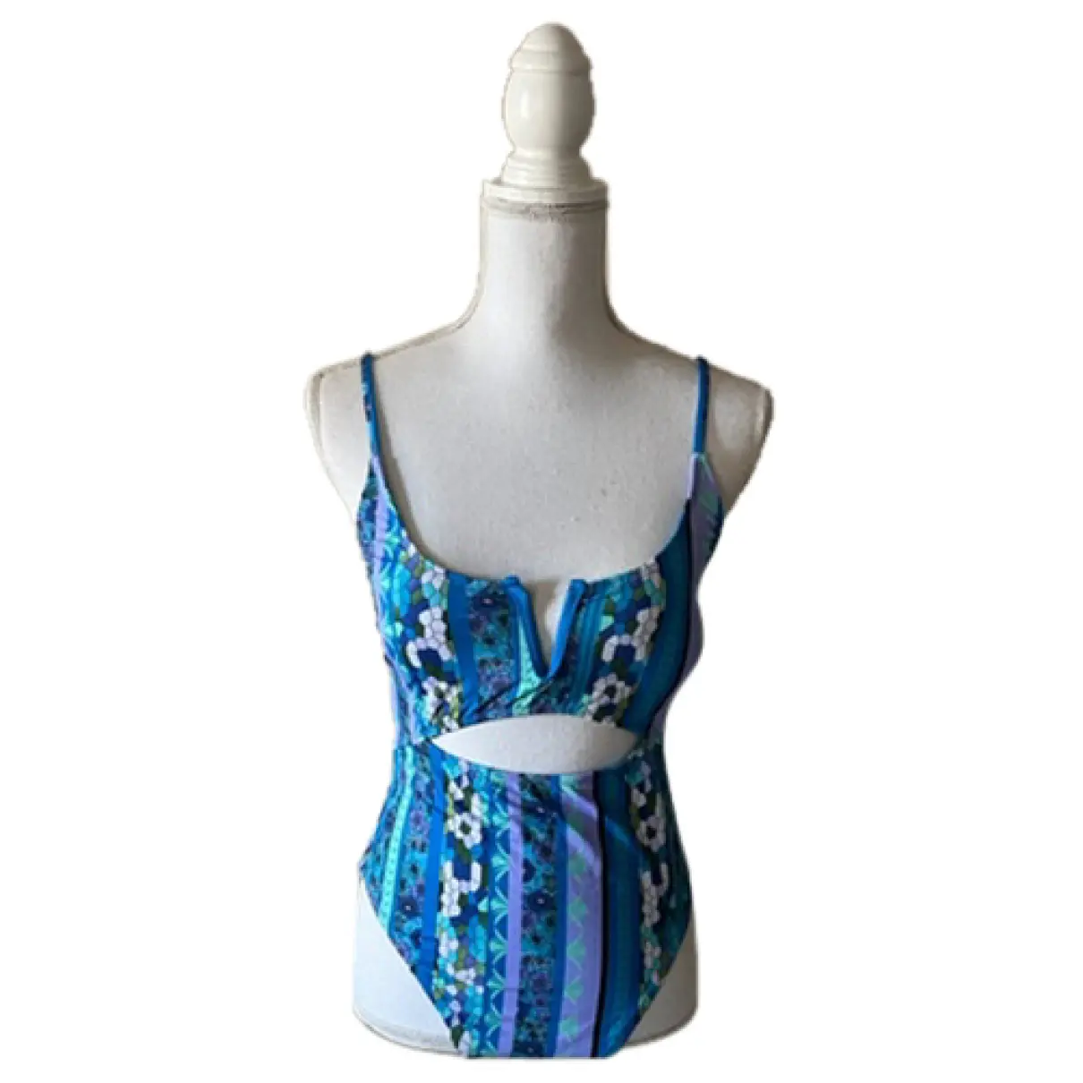 One-piece swimsuit LUCKY BRAND Blue size L International in Polyester -  41486666