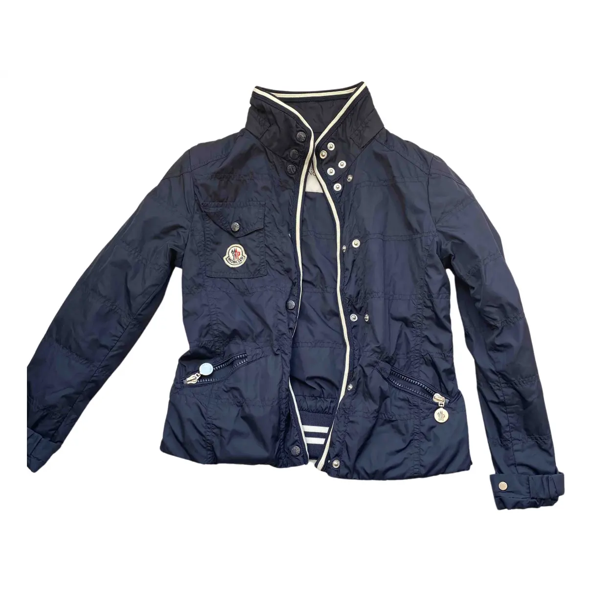 Blue Polyester Jacket & coat Moncler
