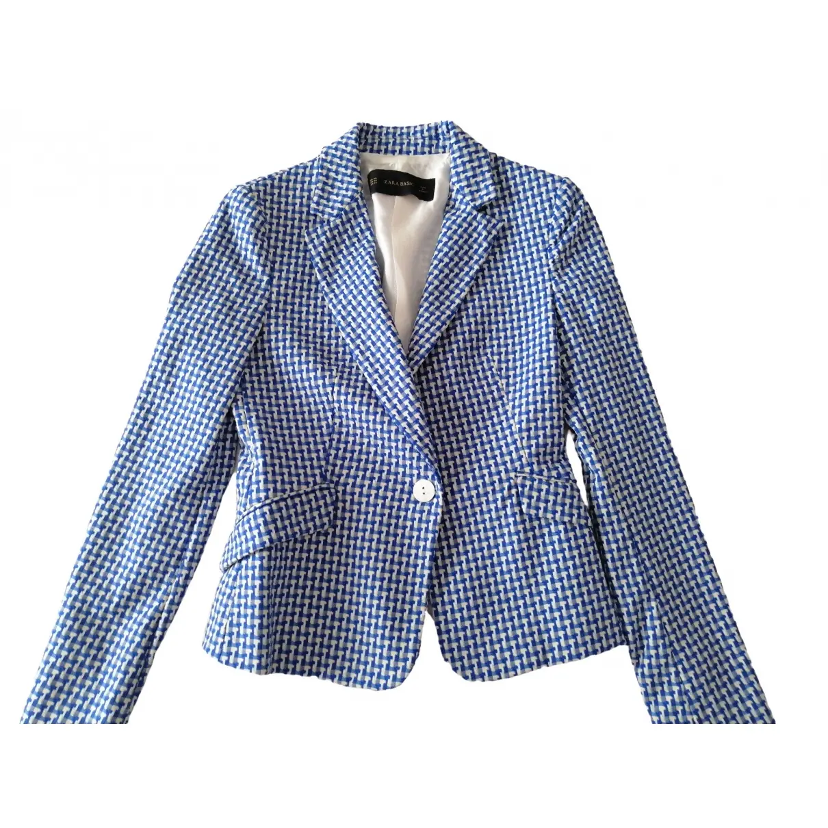 Blue Polyester Jacket Zara