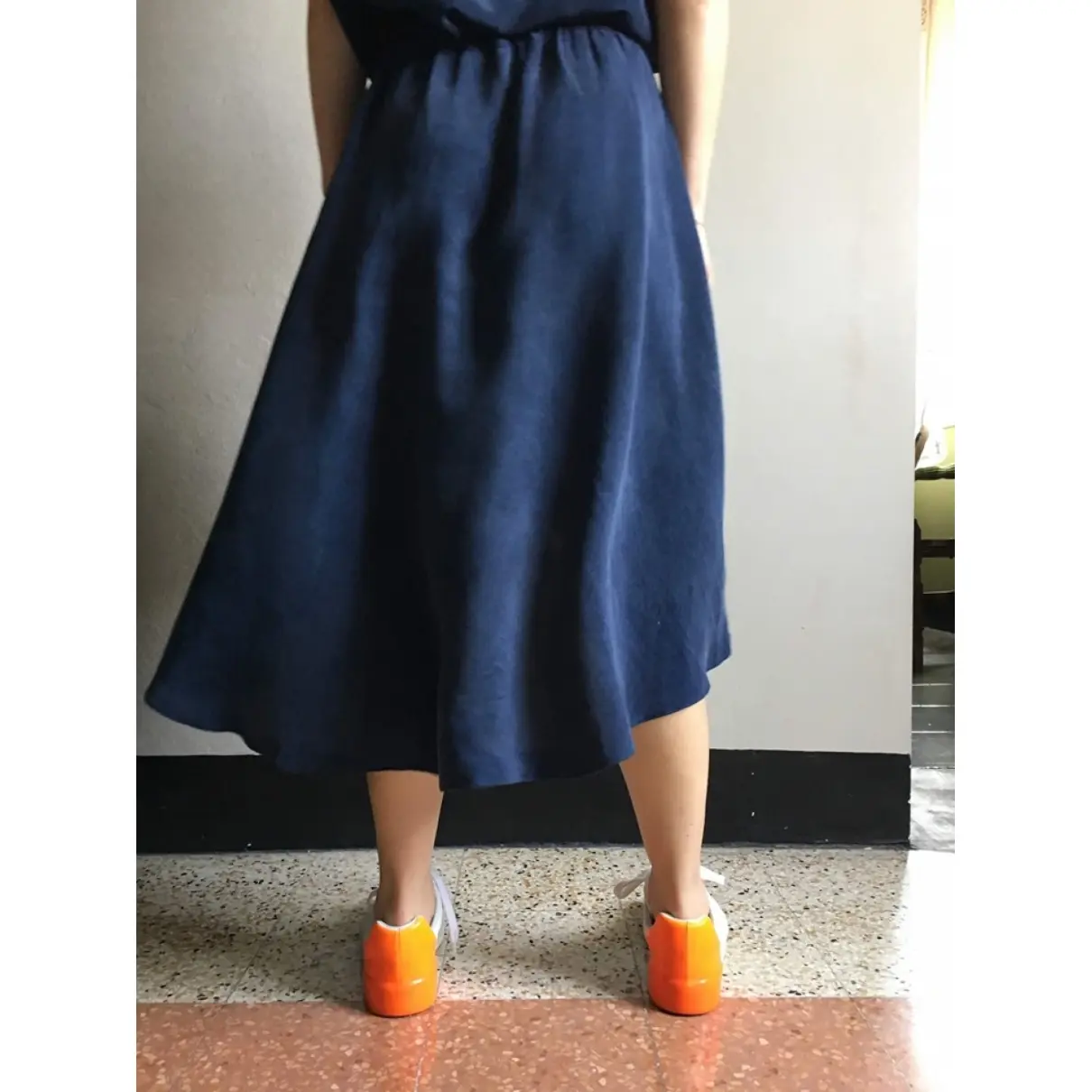 Buy Enza Costa Silk mid-length skirt online