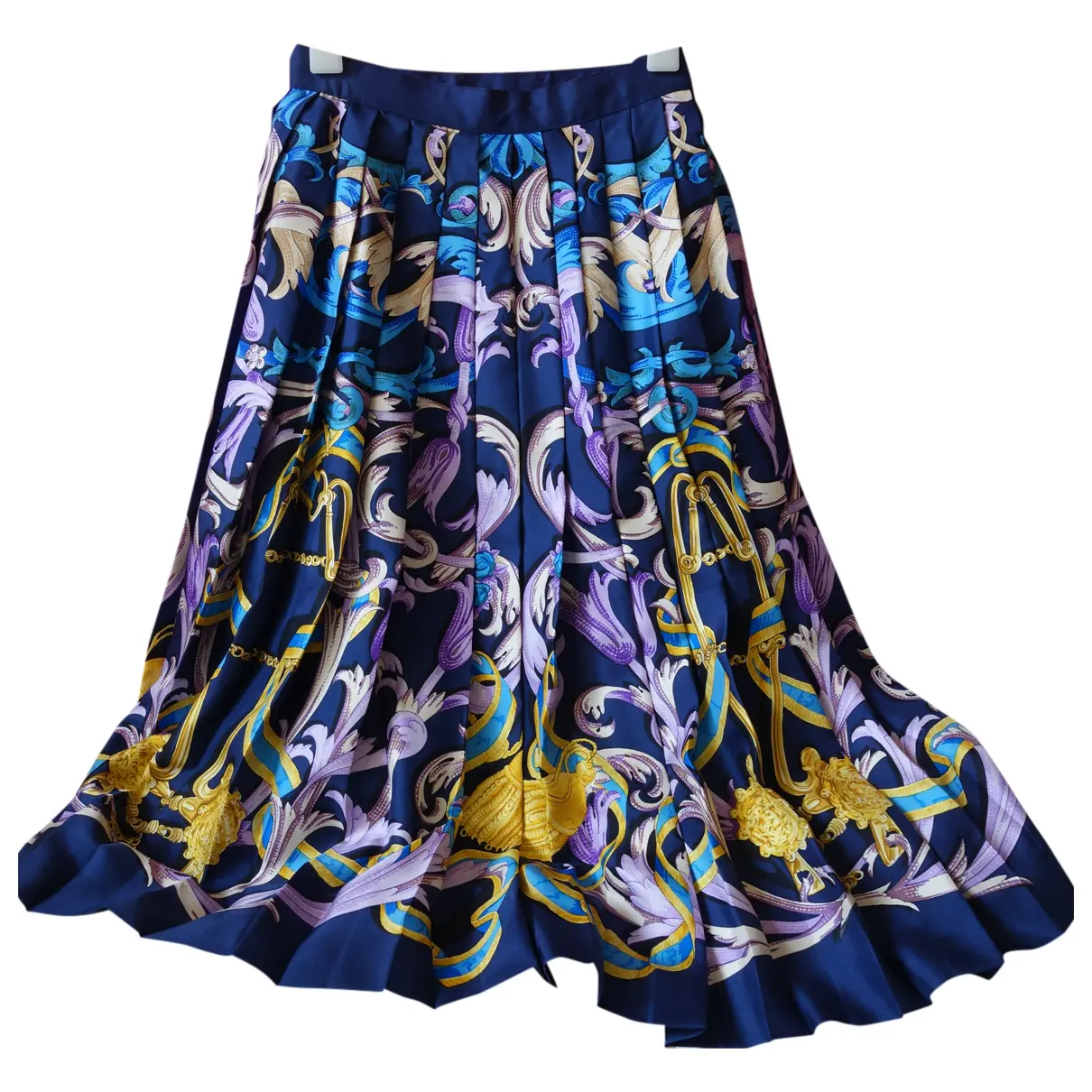 Silk mid-length skirt Hermès - Vintage