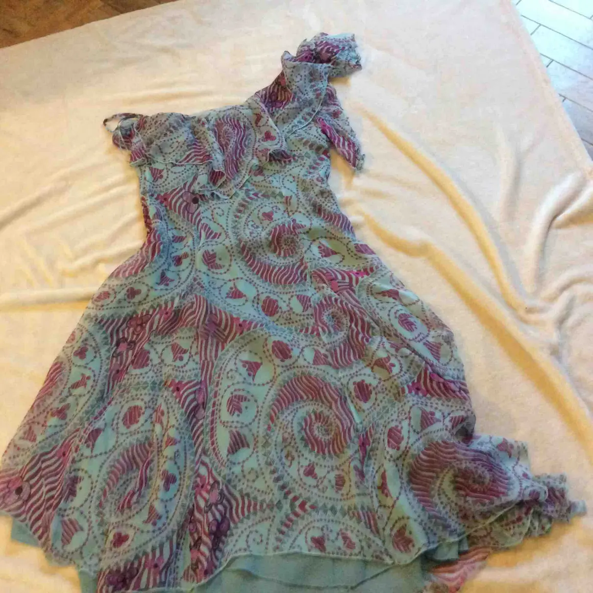 Buy Zandra Rhodes London Blue Silk Dress online
