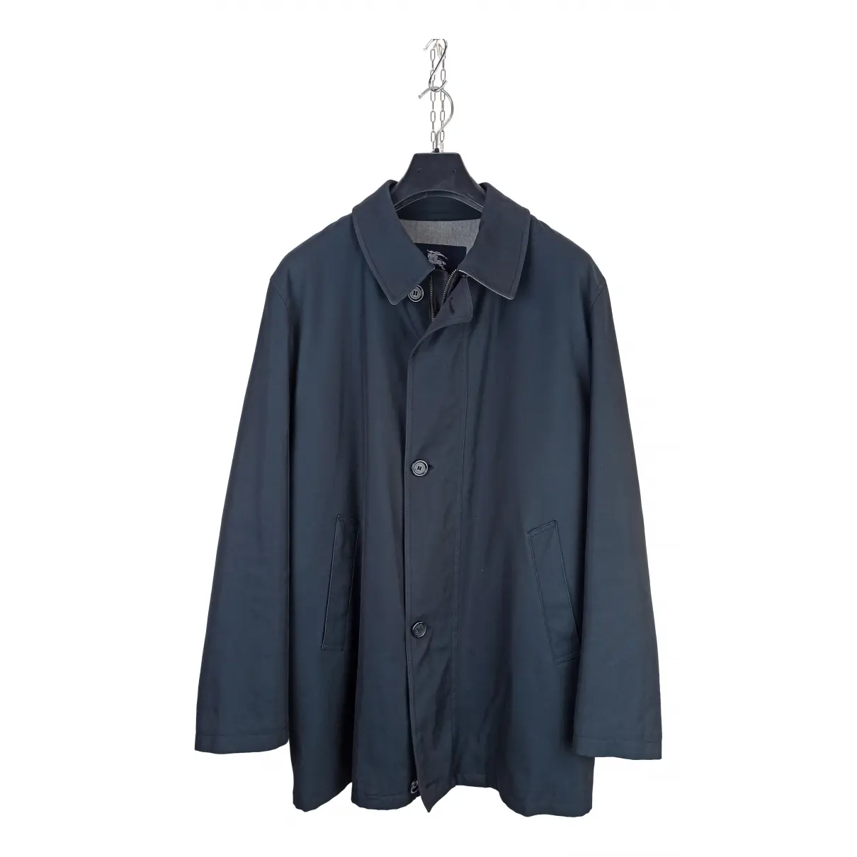 Blue Synthetic Coat Burberry - Vintage