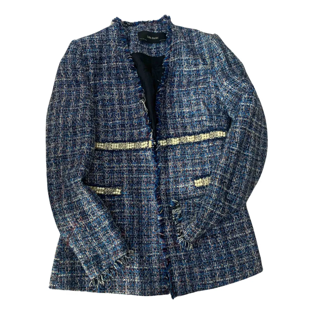 Blue Tweed Jacket Zara