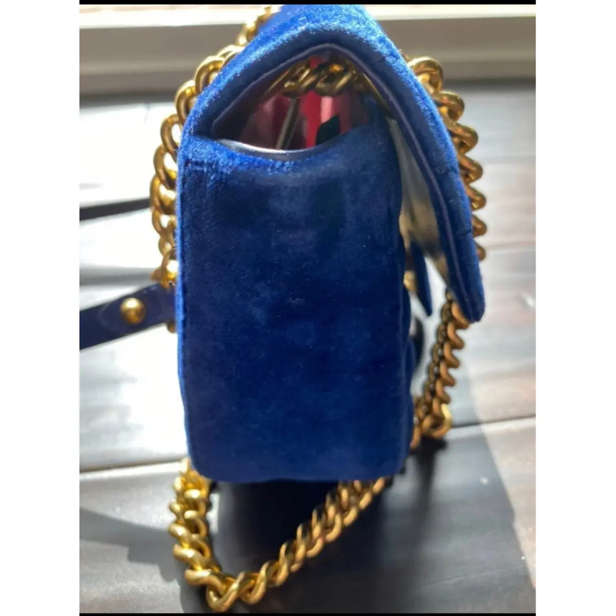 Buy Gucci GG Marmont Flap velvet crossbody bag online