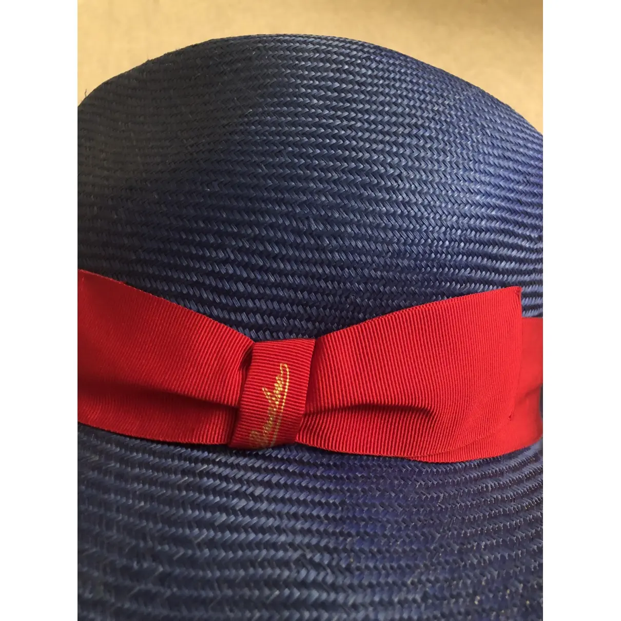 Borsalino Blue Wicker Hat for sale