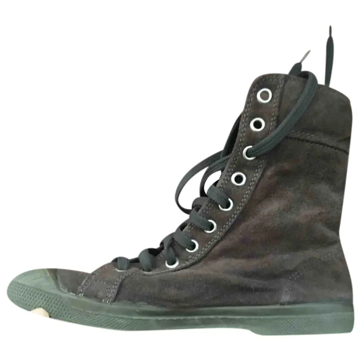 Cloth lace up boots Bensimon