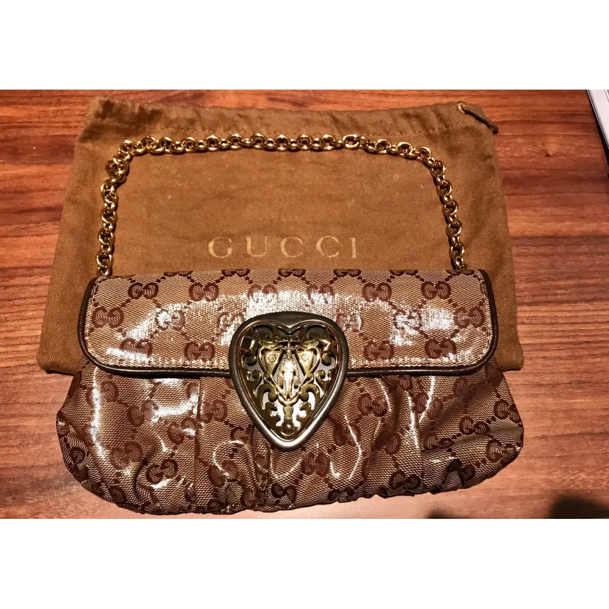 Hysteria cloth clutch bag Gucci