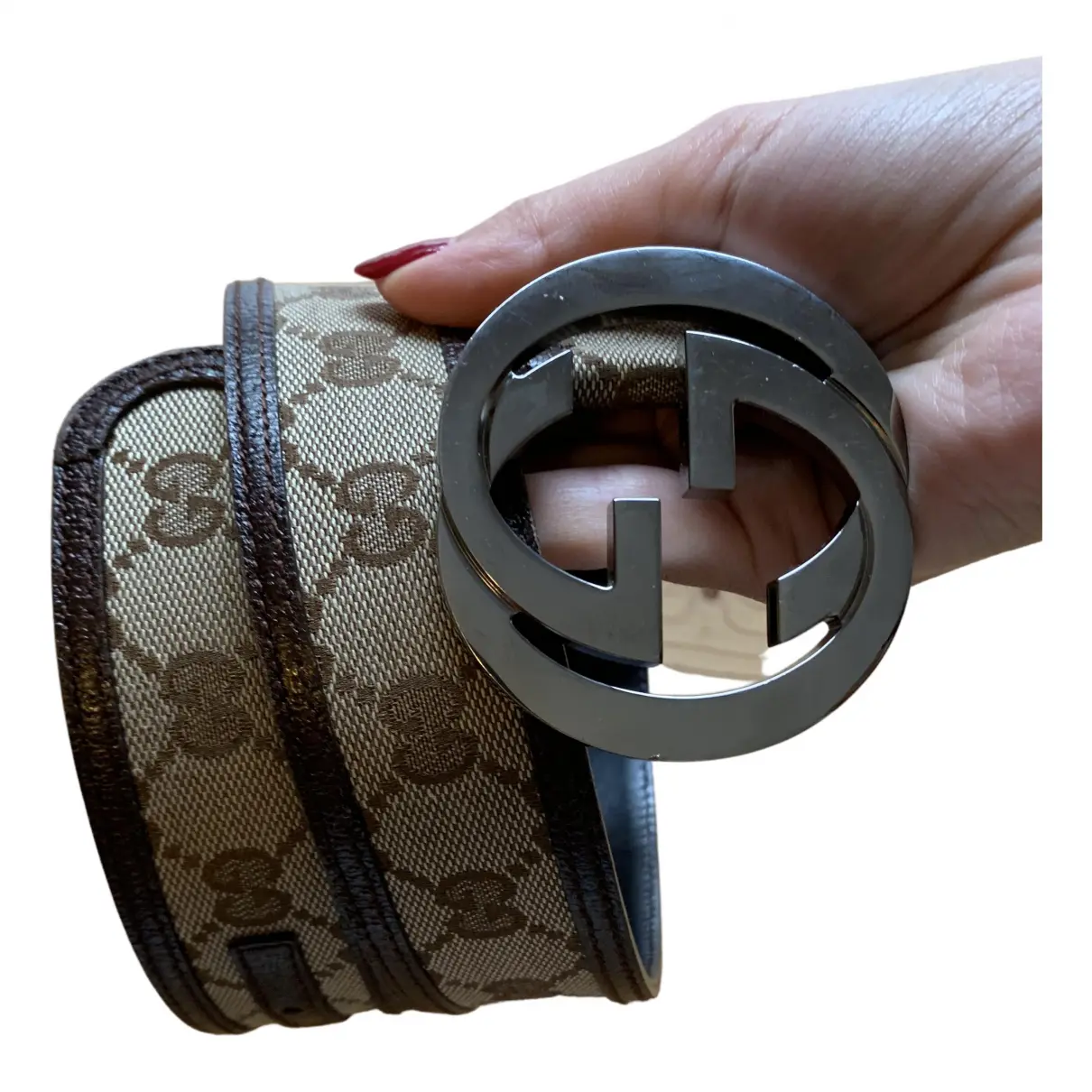 Buy Gucci Interlocking Buckle cloth belt online