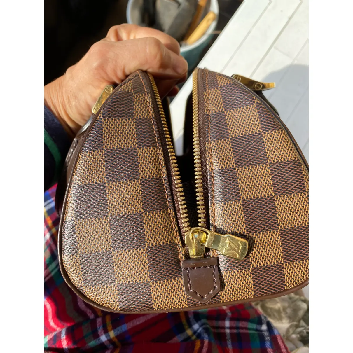 Louis Vuitton Riviera cloth handbag for sale