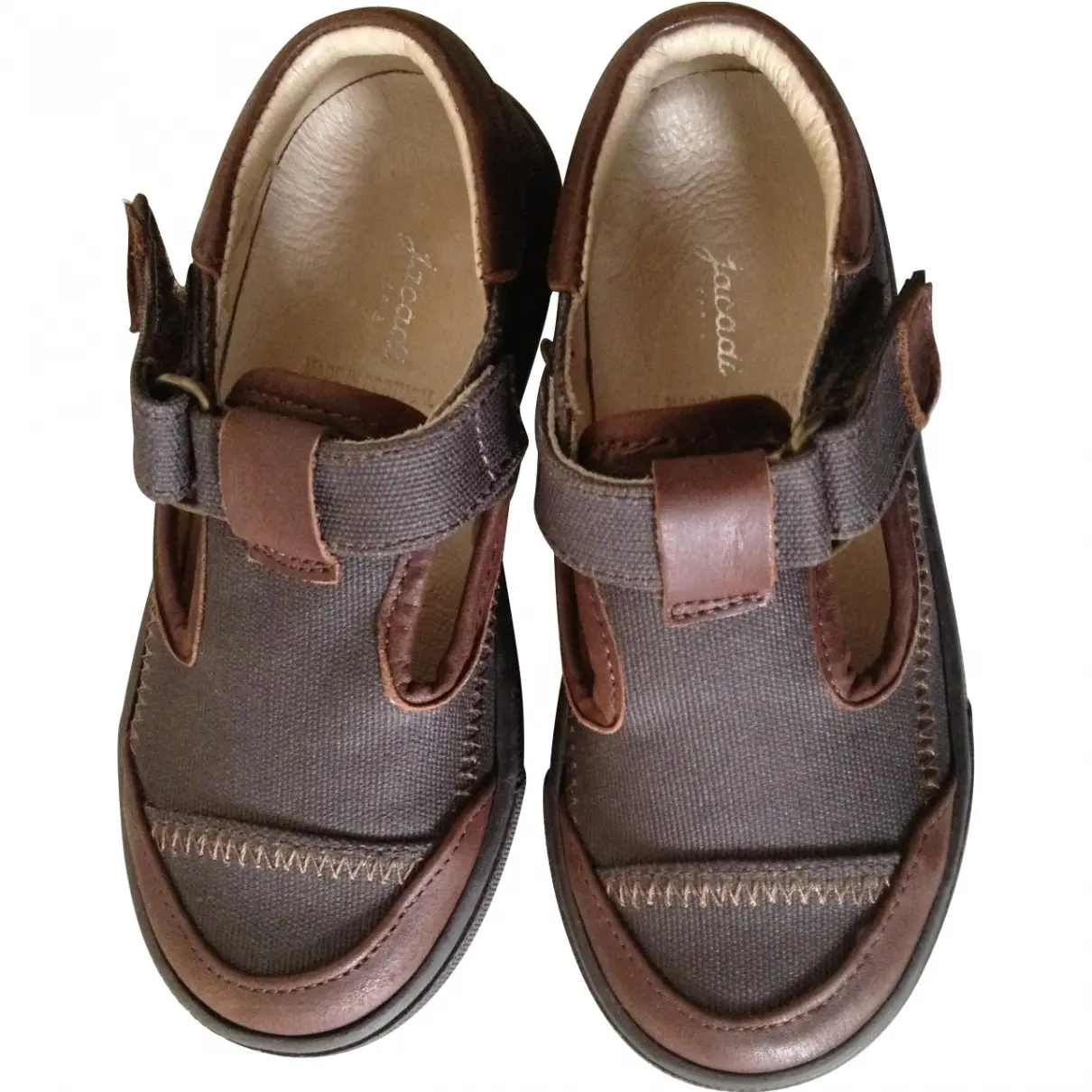 Brown Cloth Sandals Jacadi