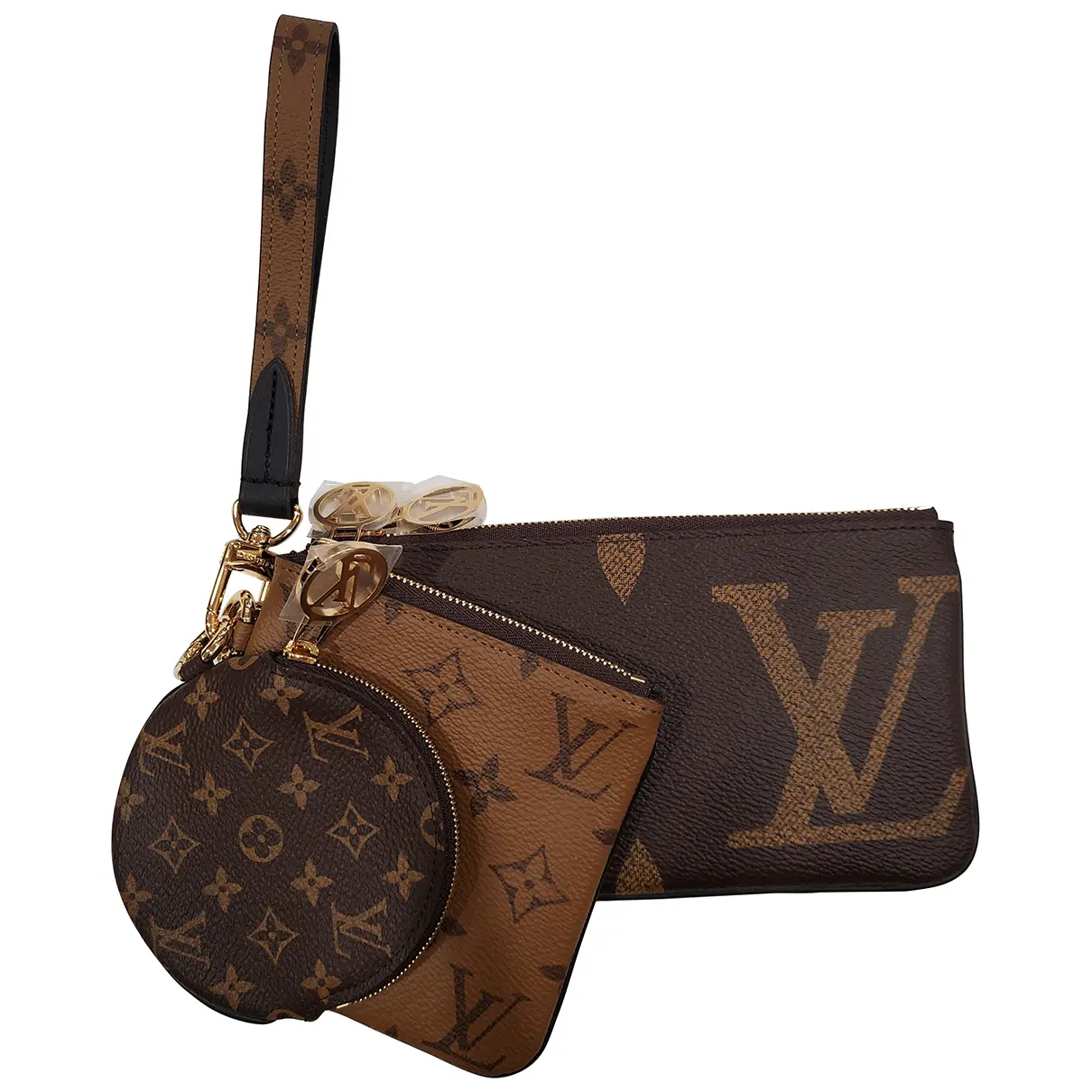 Trio pouch cloth clutch bag Louis Vuitton